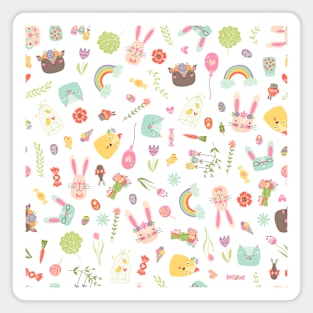 Colorful Easter Clipart Pattern Magnet